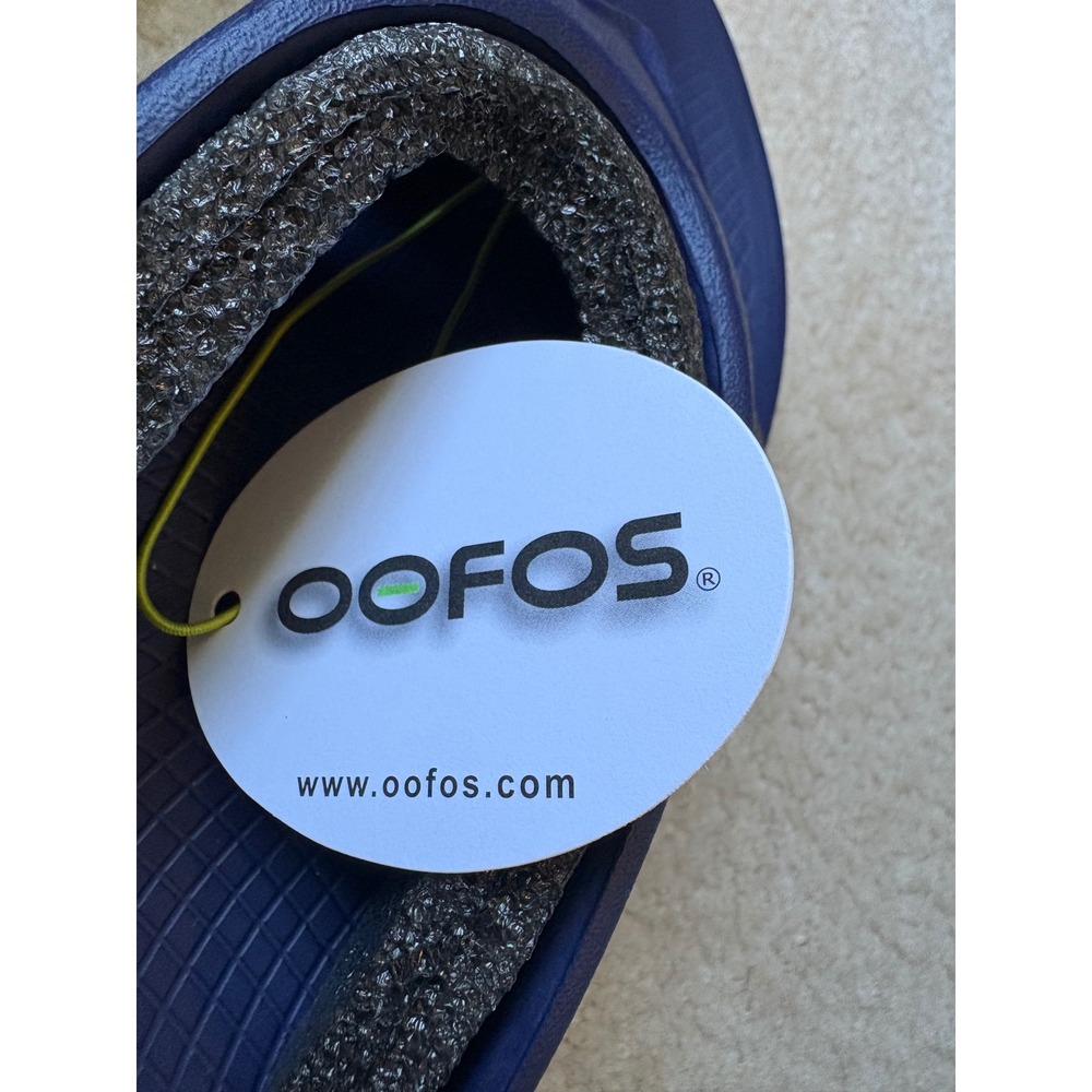 OOFOS OOriginal Recovery Sandals Blue Unisex Thong Flip Flops 1000 W12 M10 NWT - Picture 10 of 12